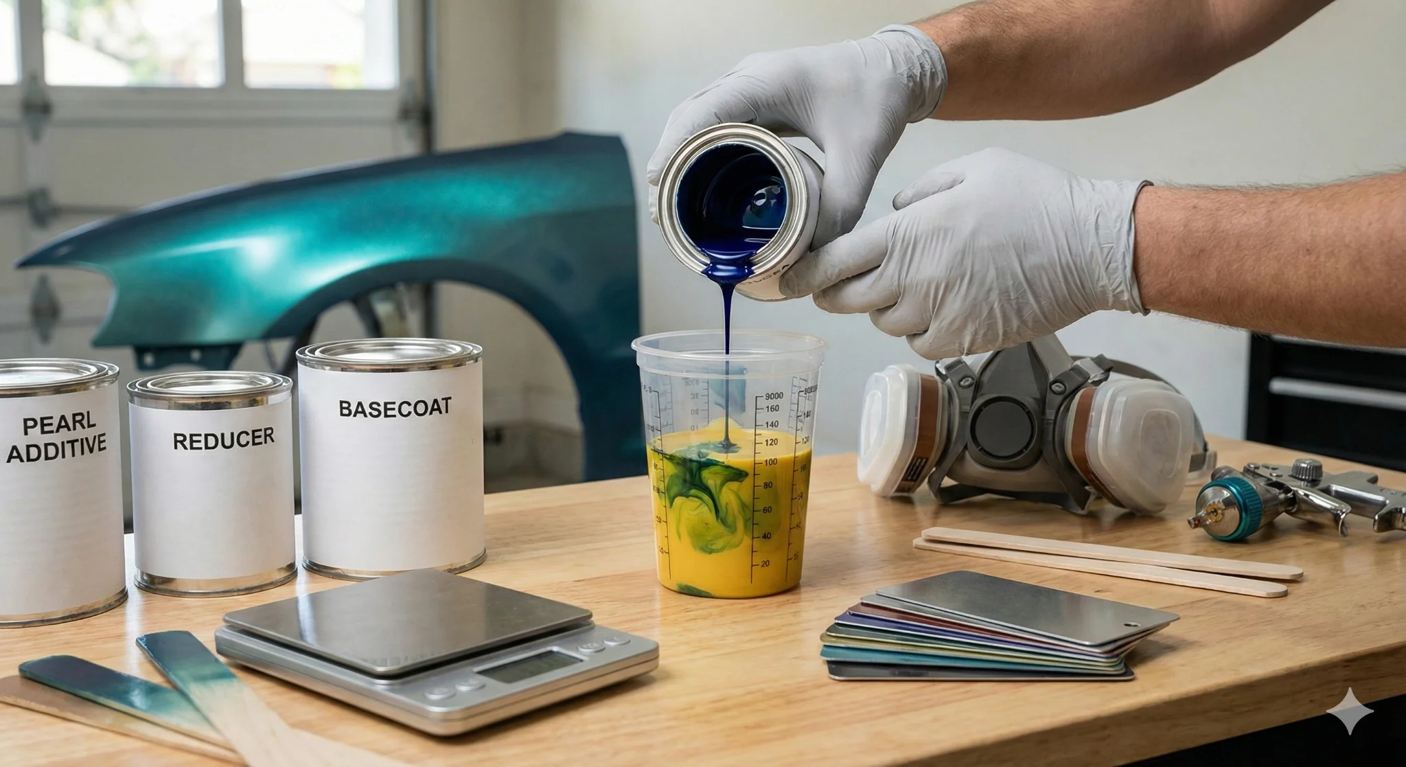 Professional paint mixing station used for colour matching
